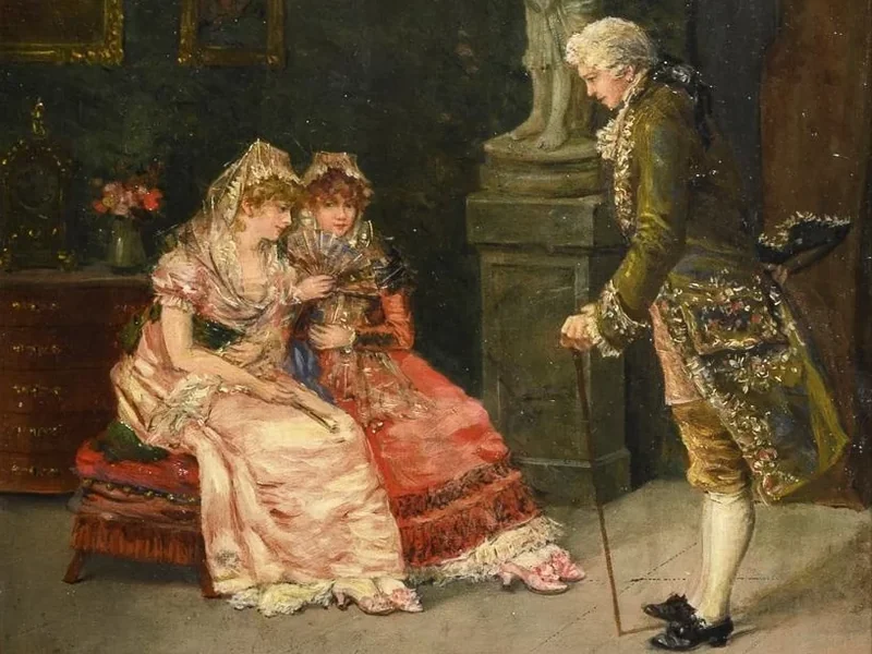1850-José de Cala y Moya - Signore nel salone